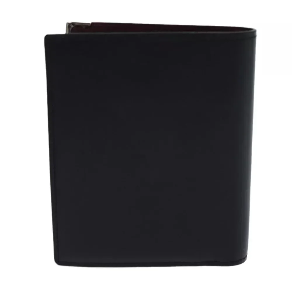CARTIER Card Case Leather Black Auth